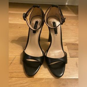 Zara black ankle strap heeled sandal